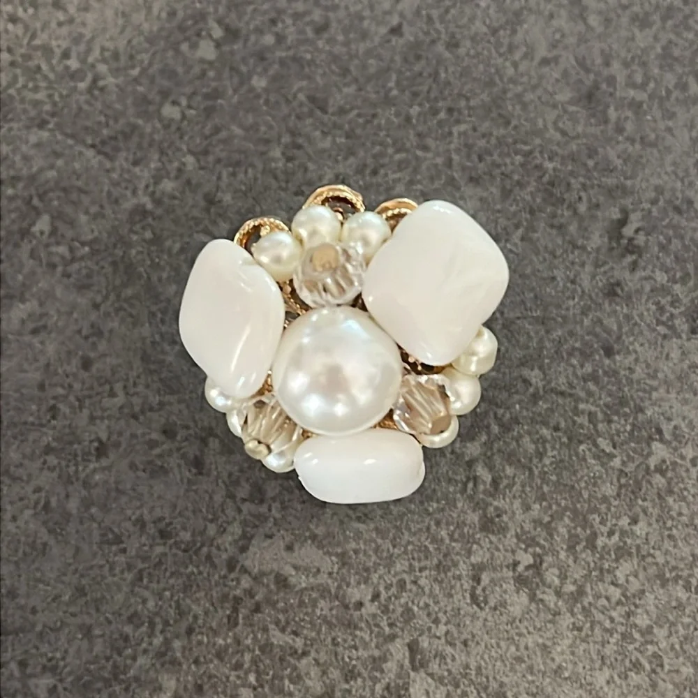 Anthropologie Mixed Crystal and Pearl Earrings - Picture 4 of 7